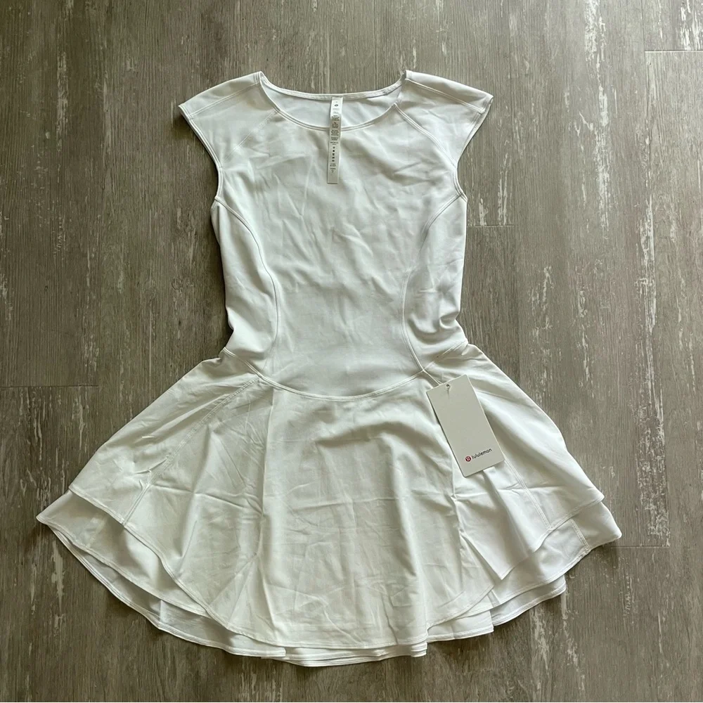 Sold Lululemon Everlux Mesh-Back Tennis Dress in White - Picture 2 of 9